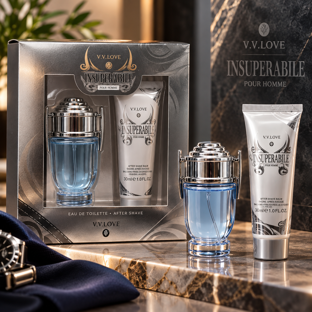 V.V.Love Insuperabile Pour Homme set cadou barbati Eau de Parfum 30ml After Shave Balm 50ml