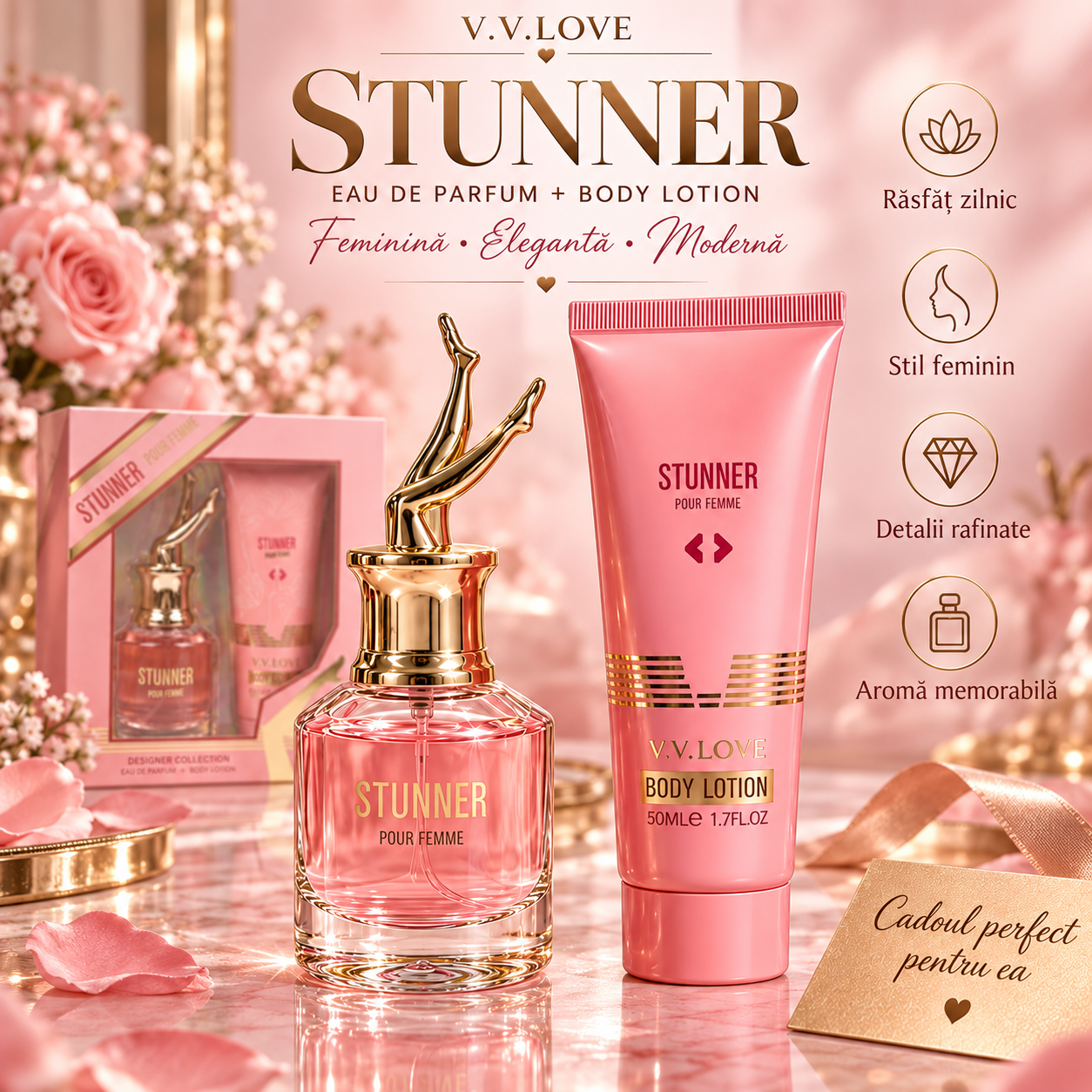 V.V.Love Stunner set cadou femei Eau de Parfum 30ml Body Lotion 50ml